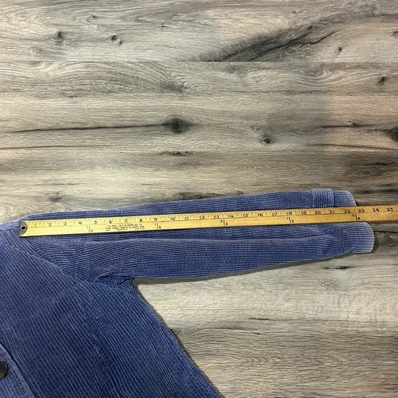 LL Bean Jacket Womens Sm Blue Corduroy Chore Coat Barn Double Breasted Collared - Picture 8 of 8